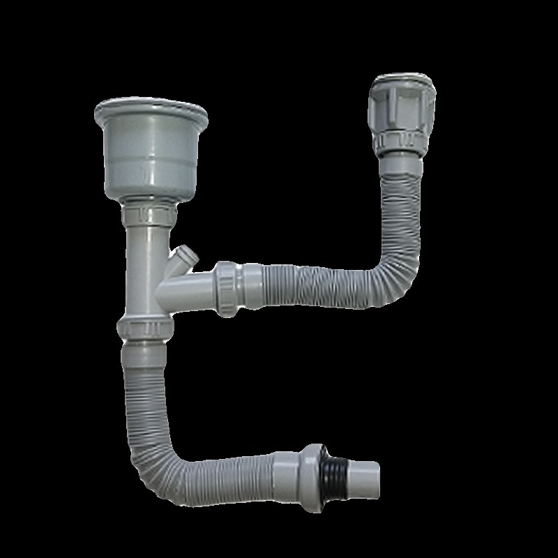 阳台洗衣池水槽双盆下水器免打胶水110/60开孔防臭下水管配件