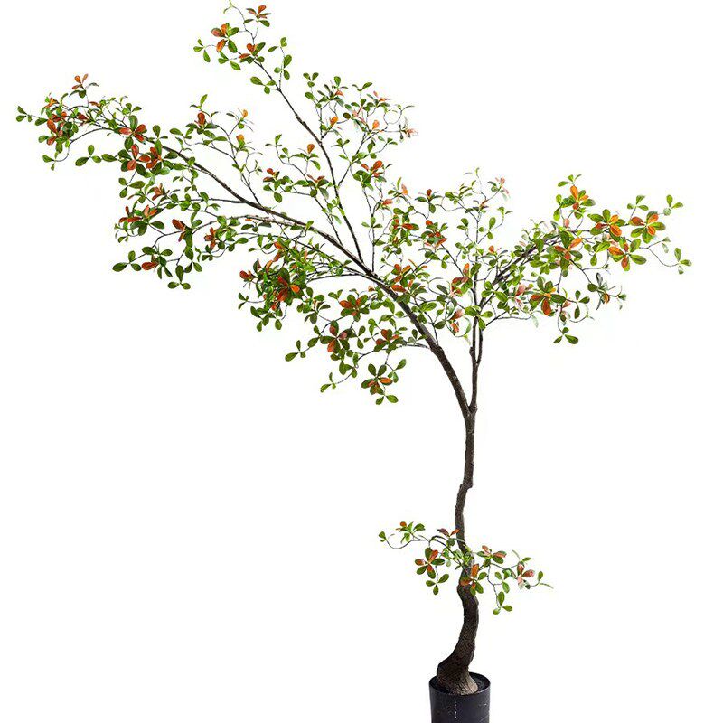 高端海岛春花仿真绿色植物造景花树客厅轻奢逼真室内大型落地装饰