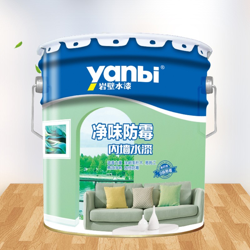 岩壁水漆 乳胶漆 净味防霉墙面漆15L 白色 内墙 刷墙油漆涂料