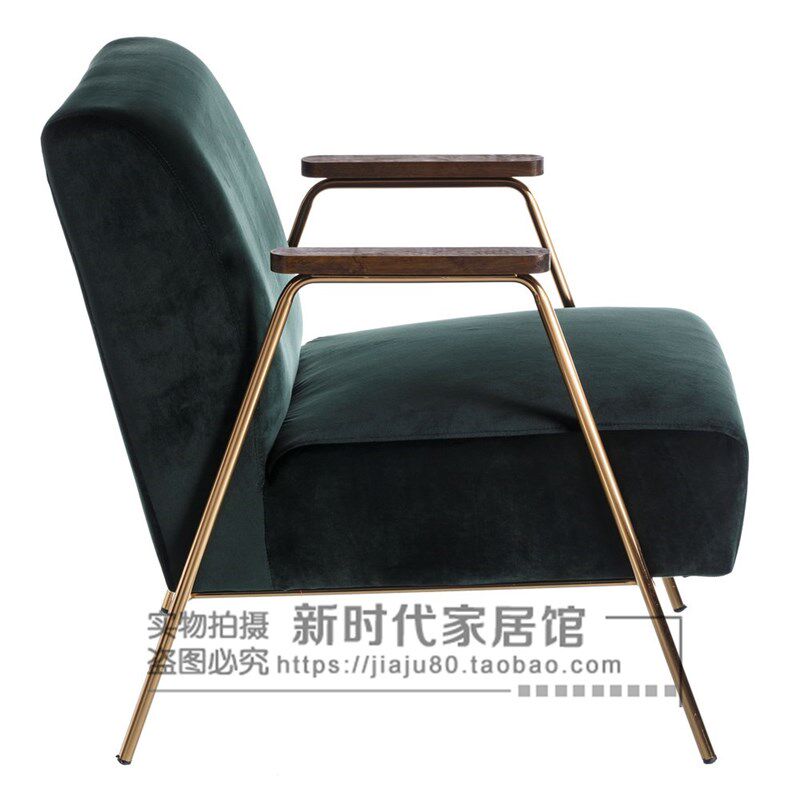 北欧简约工作室单人铁艺沙发 客厅设计师创意皮艺卡座懒人沙发椅
