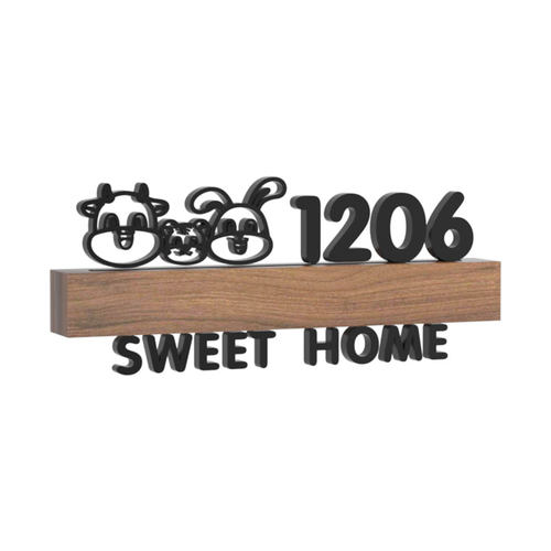 十二生肖门牌号码牌家用实木定制卡通住宅高档房号房间个性轻奢创