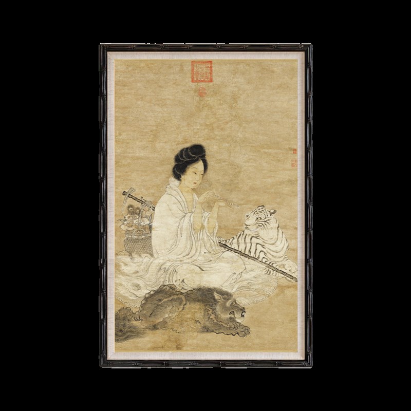 新中式复古玄关装饰画别墅样板房民宿高级感挂画小众观音佛像图