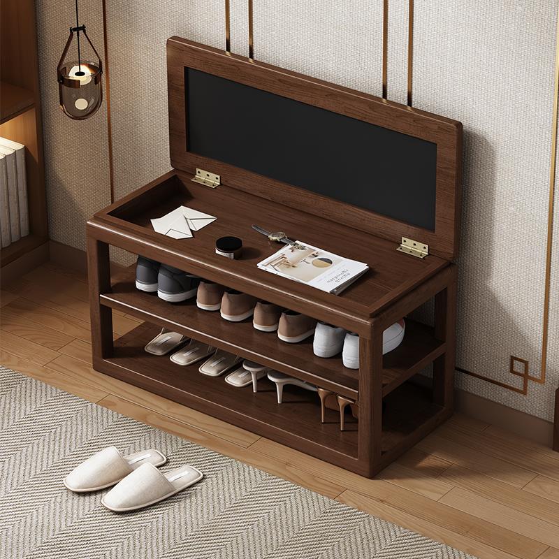 中古风实木翻盖换鞋凳家用门口入户可坐鞋架凳穿鞋凳储物凳长条凳
