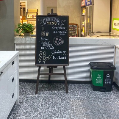 可折叠户外木质彩色黑板展示架 手写广告牌架 原木色70x50cm展示