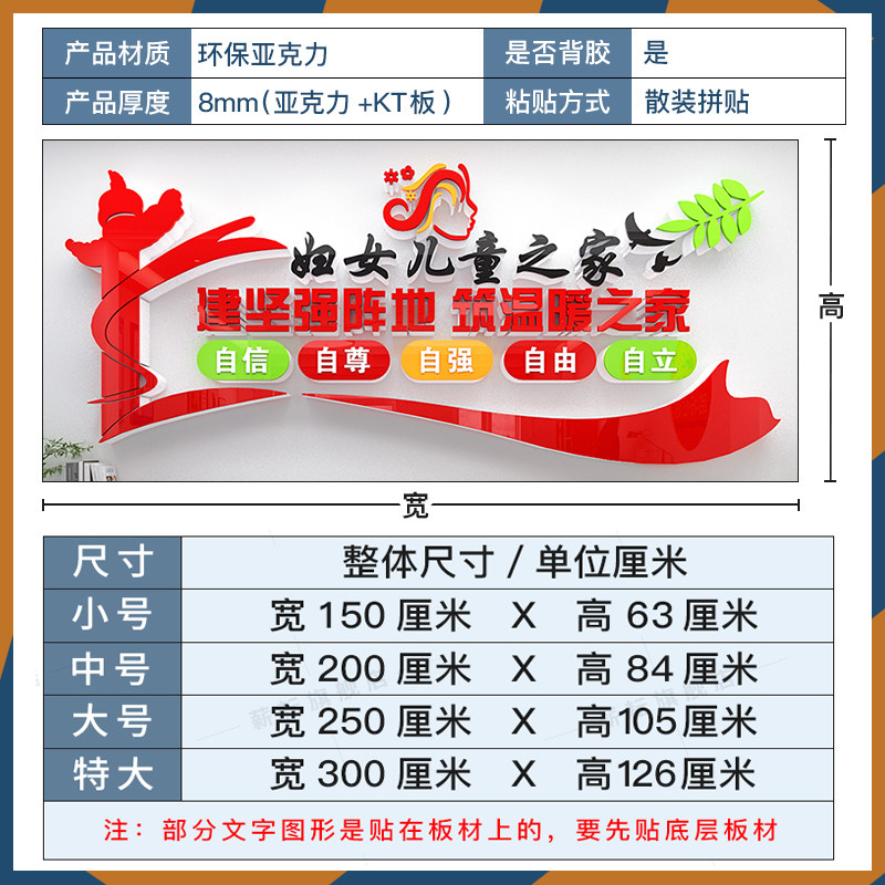妇女儿童之家文化墙贴布置妇联心理咨询室装饰布置居委会背景形象