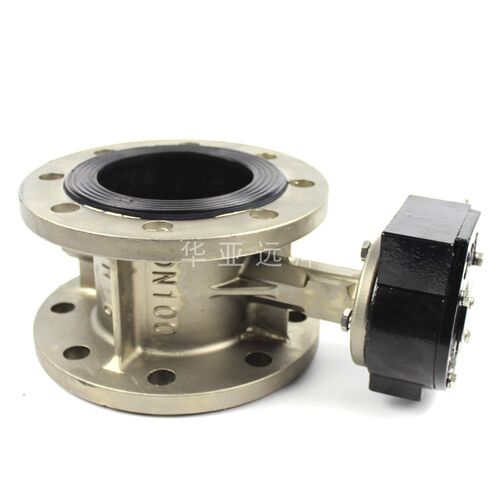 全不锈钢法兰式蝶阀软密封中线D341X-10/16P涡轮手柄手动衬胶DN80