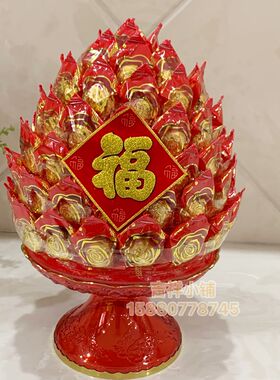 旭鑫糖果酥糖莲花灯拜拜贡品敬天公主地公寺庙礼佛佳品敬佛7层