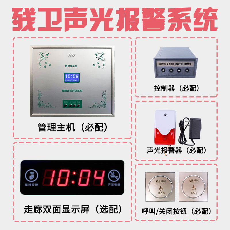 养老院酒店客房医院公共卫生间厕所残疾人老人无障碍一键报警器SO