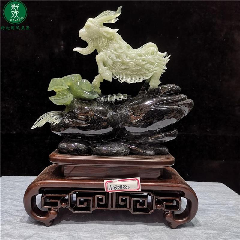 酒柜高档天然岫岩玉石玉雕玉器白菜小摆件客厅招财办公室乔迁新居