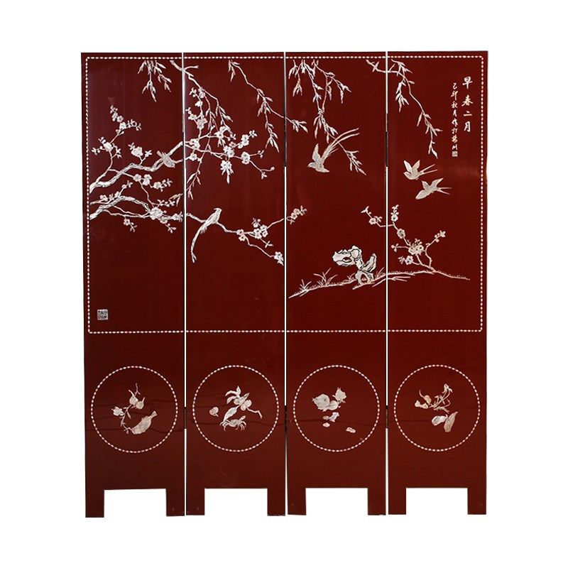 扬州漆器厂新中式屏风隔断折叠客厅玄关墙移动折屏办公室酒店屏风