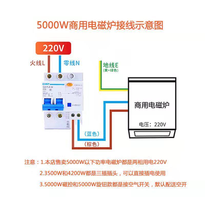 商用电磁炉5000W饭店凹面电磁灶3500大功率家用新款电滋炉电炒炉