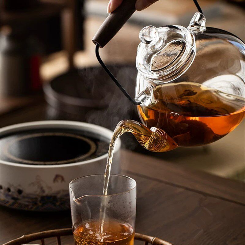 提梁壶耐热玻璃透明煮茶壶泡茶壶烧水壶家用电陶炉煮水壶煮茶器