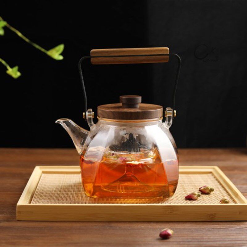 奇高蒸煮茶壶玻璃花草茶壶煮茶壶耐热茶壶泡茶壶两用电陶炉专用壶