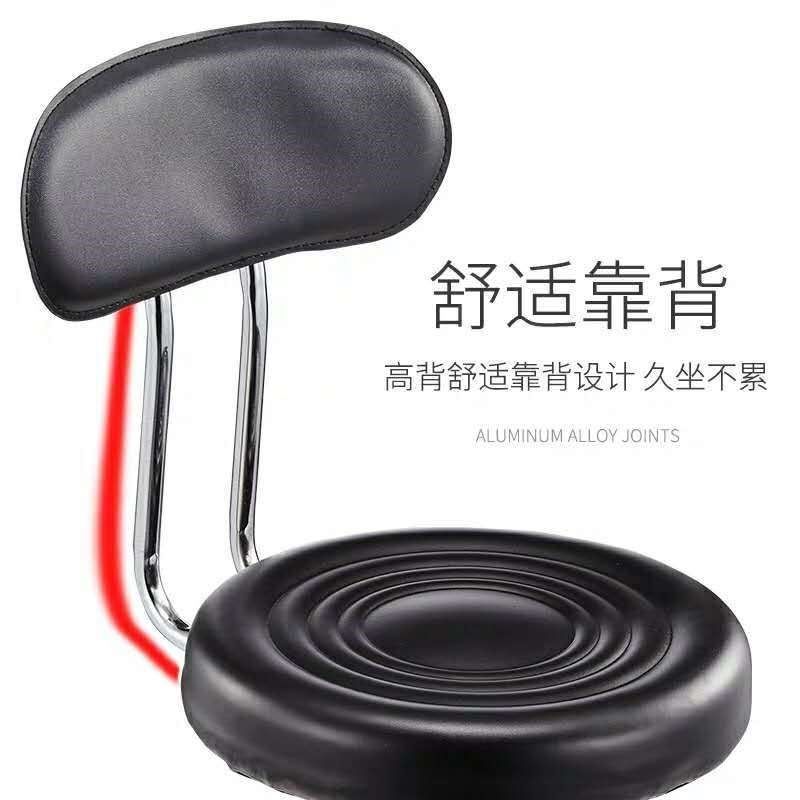靠背凳子旋转升降吧台椅带轮简约时尚高脚椅理发师学生滑轮转椅