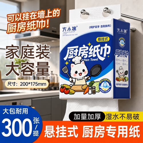 悬挂式干湿两用厨房纸巾吸油吸水