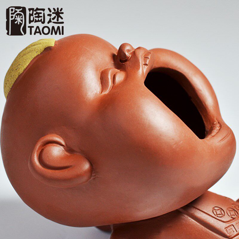 陶迷喷水茶宠茶玩家居摆件紫砂撒尿娃娃尿童手工制作创意包邮