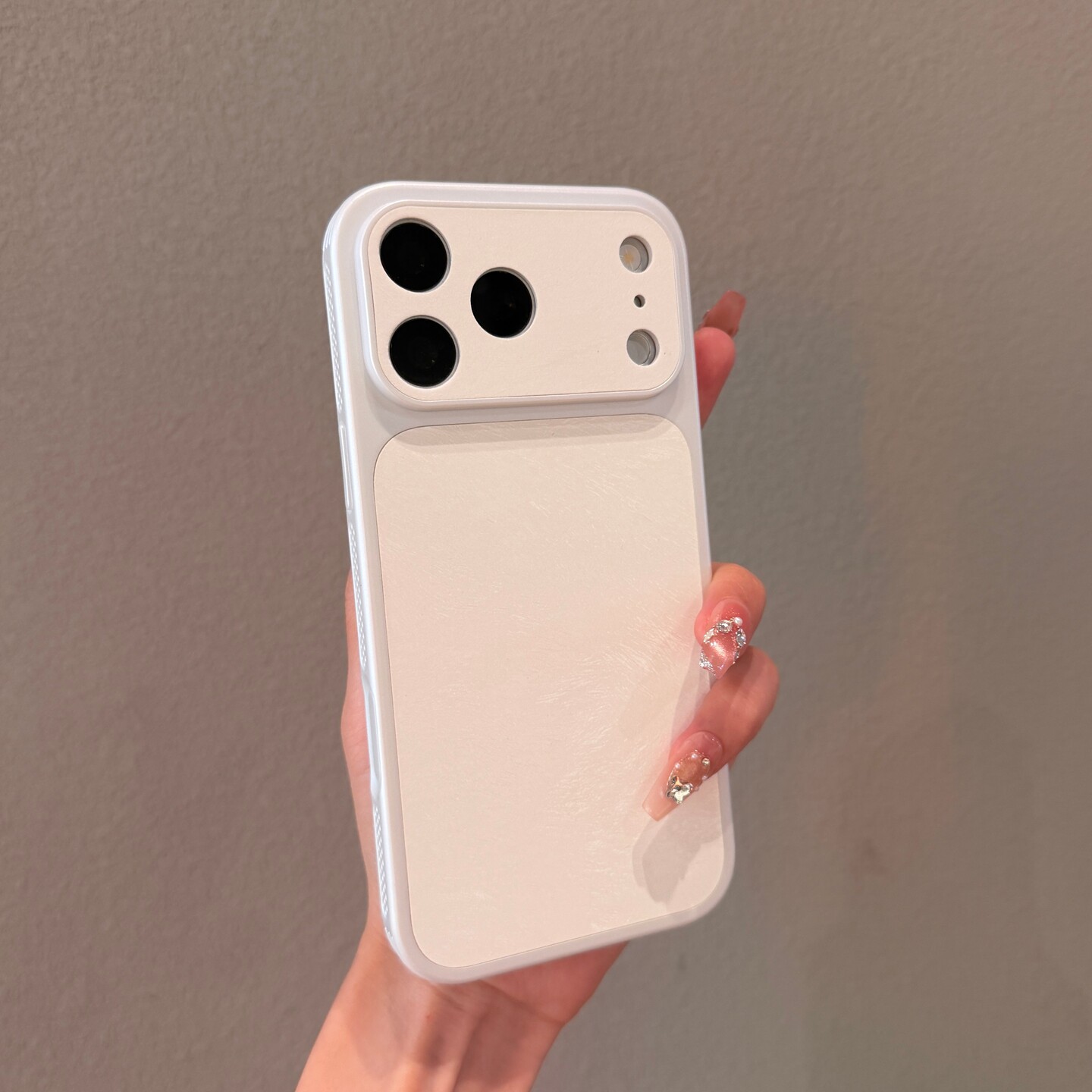 丝绒布素皮纹适用苹果18promax手机壳iPhone17高级感新款白色16Pro大视窗15情侣简约14网红女18pro防摔保护套