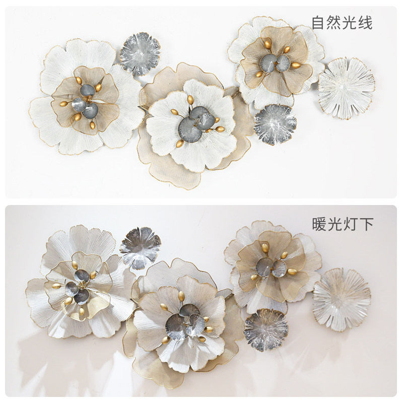 法式轻奢铁艺壁饰客厅电视沙发背景墙面装饰花创意卧室床头壁挂件