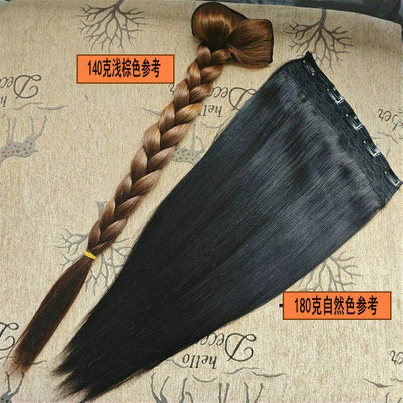 一片式假发片真发发片真发一片式4卡假发片真人发丝加厚无痕接发