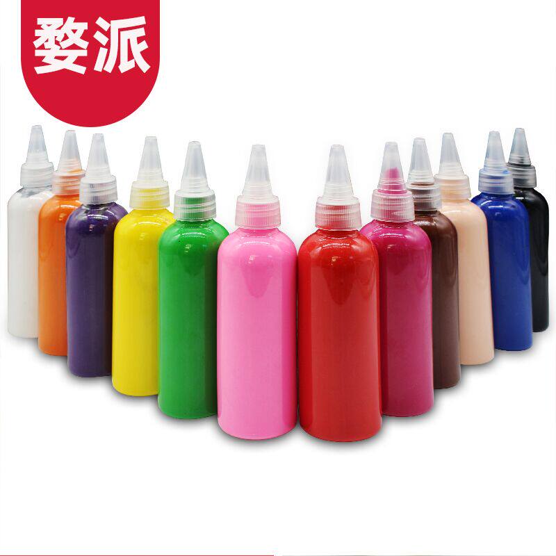 丙烯颜料100ML涂鸦摆摊石膏儿童环保套装12色防水防晒0甲醛安全