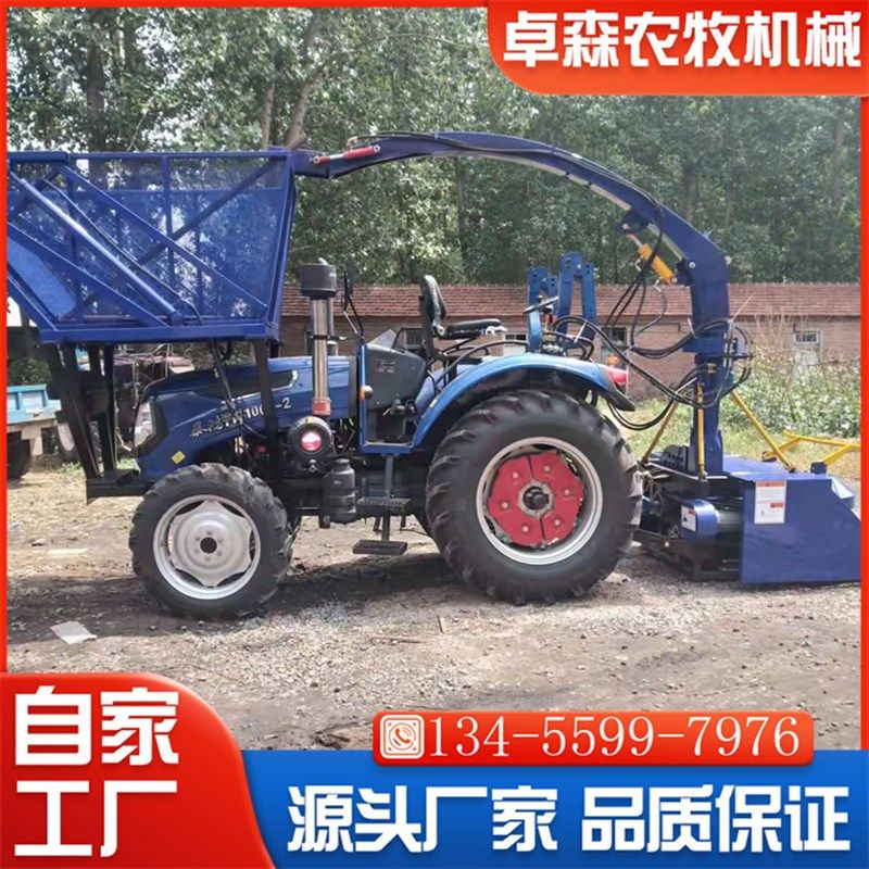 四驱拖拉机圆盘割台青贮玉米秸秆收割机 自动化牧草收割设备