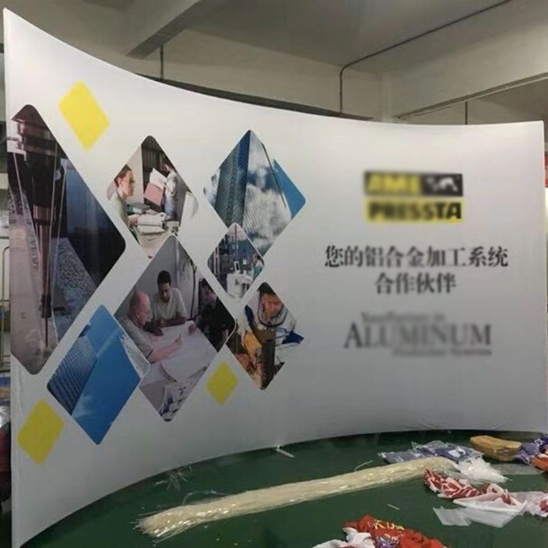 速展快幕秀铝合金背景墙签名签到墙拉网折叠环保展架会议展会背景