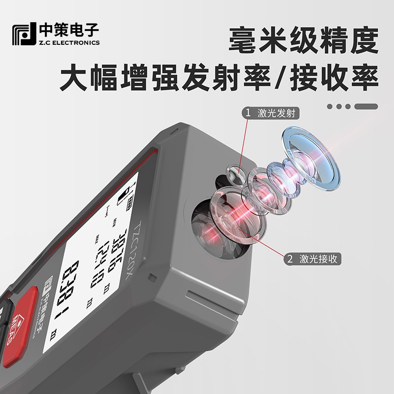 中策雷射测距仪高精度手持红外线测量尺电子尺量房仪距离测量仪