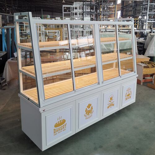 现货面包柜边柜展示柜面包架子烘培蛋糕店货架商用多层玻璃中岛柜