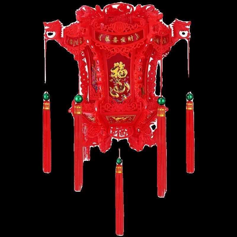 仿古宫灯七彩旋转灯笼灯新年春节新款灯笼中式别墅福字大六角龙灯