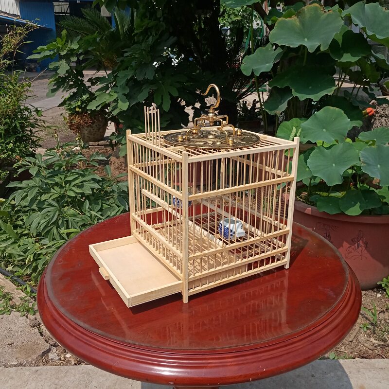 竹制小号方笼太保铜钩绣眼笼黄鸟笼贝子笼黄豆鸟笼包邮带配件