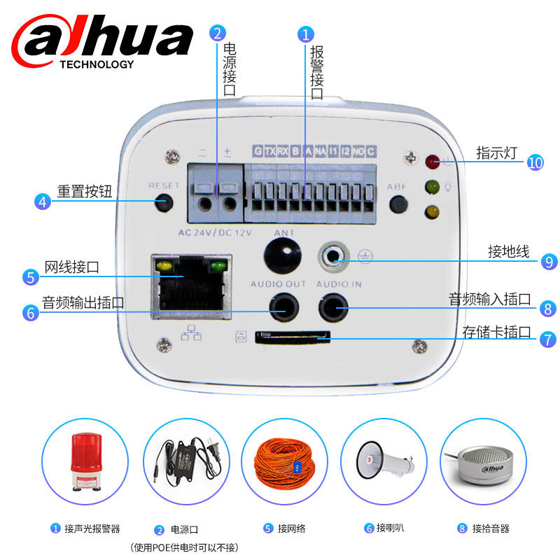 大华200万标准枪式机1080P高清监控H265网络摄像头DH-IPC-HF2233E