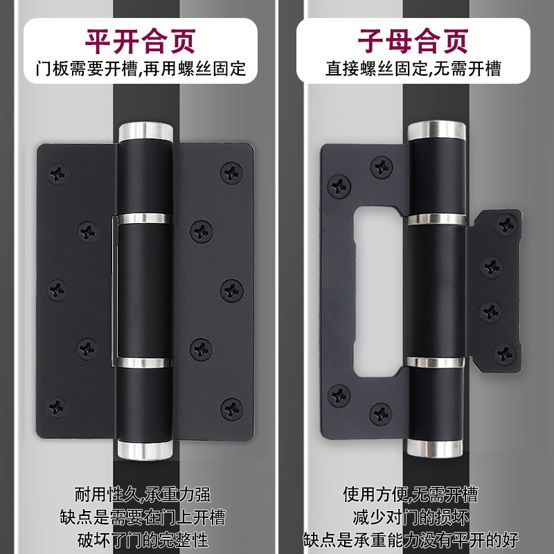 隐形门合页多功能液压缓冲折页5寸子母弹簧免开槽自动闭门器合叶