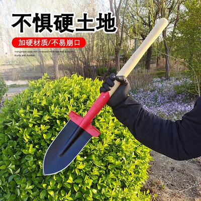 锰钢淬火开刃泥尖锹稻田不沾泥加厚铁铲子农用尖头挖土钢锹深挖笋