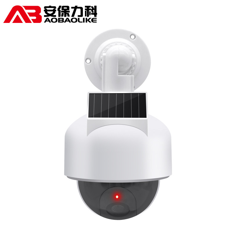 太阳能假监控仿真摄像头家用店铺防盗监控器探头模型带灯室外防雨