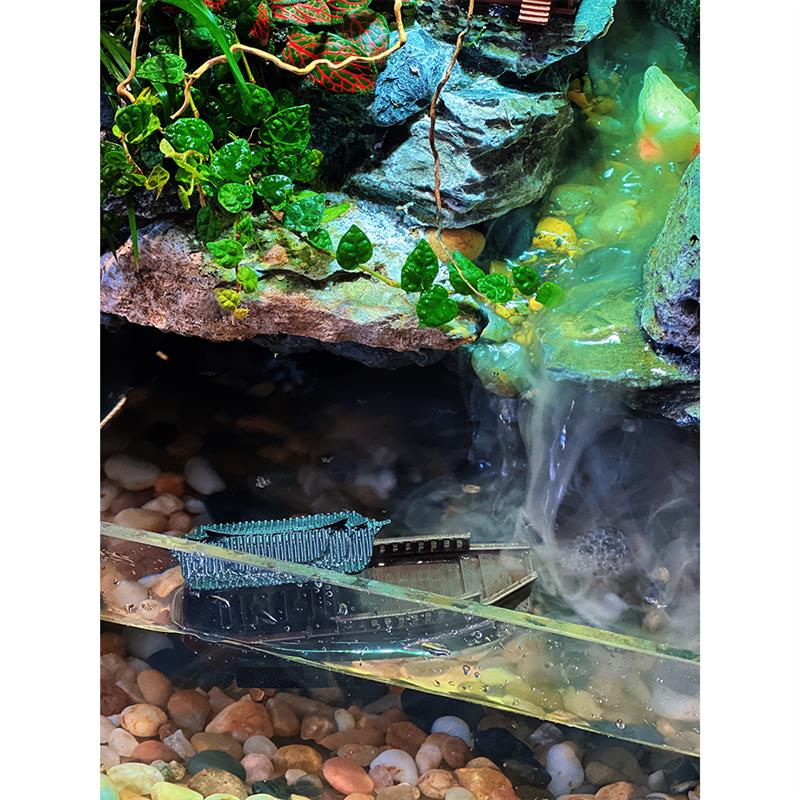 超白玻璃鱼缸流水烟雾生态缸桌面微景观植物造景装饰两栖生态雨林