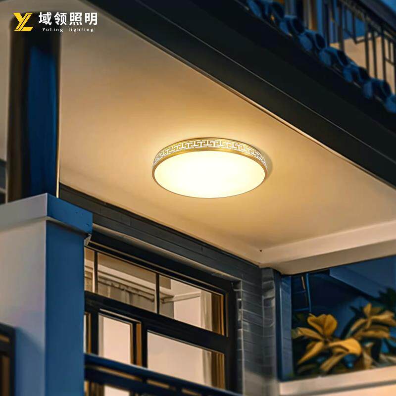 全铜户外吸顶灯防水庭院灯全铜阳台灯防水室外花园别墅楼梯走道灯