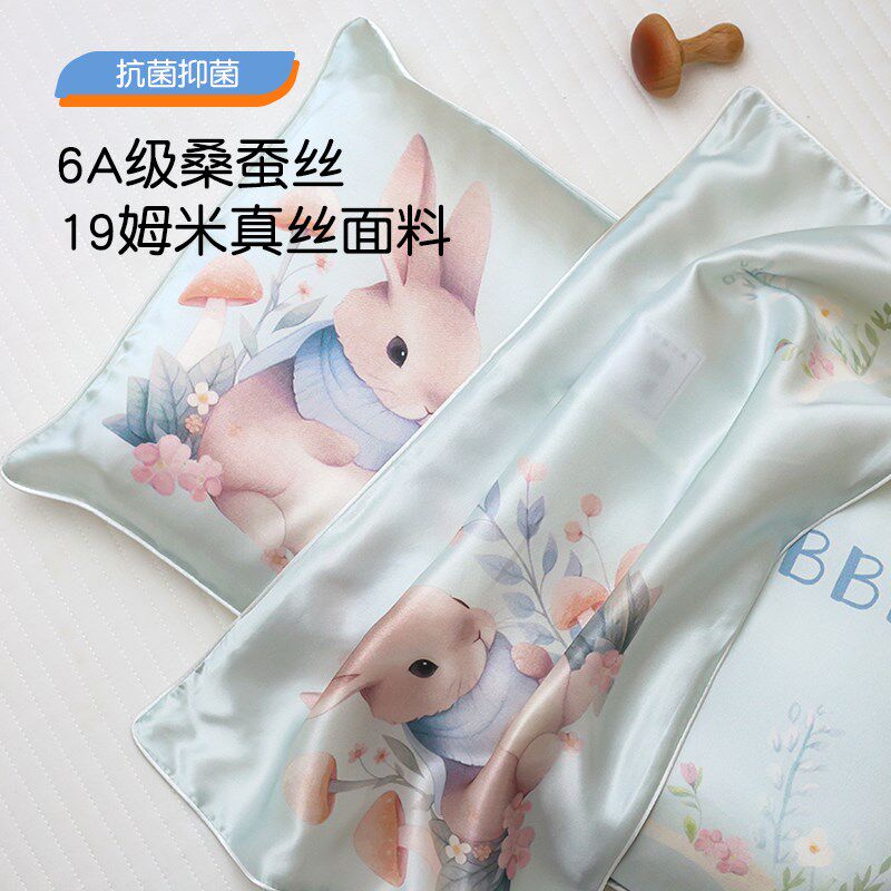 真丝儿童枕套单个3050蚕丝幼儿园学生记忆午睡专用婴儿乳胶枕套