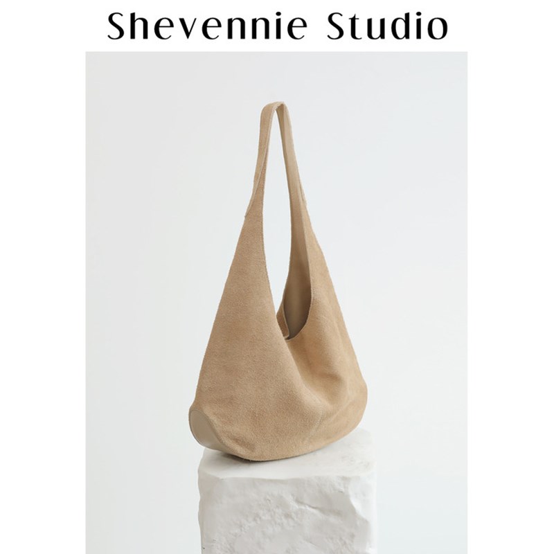 Shevennie覆古真皮通勤手提单肩包托特包水桶大包 2025新款秋冬女