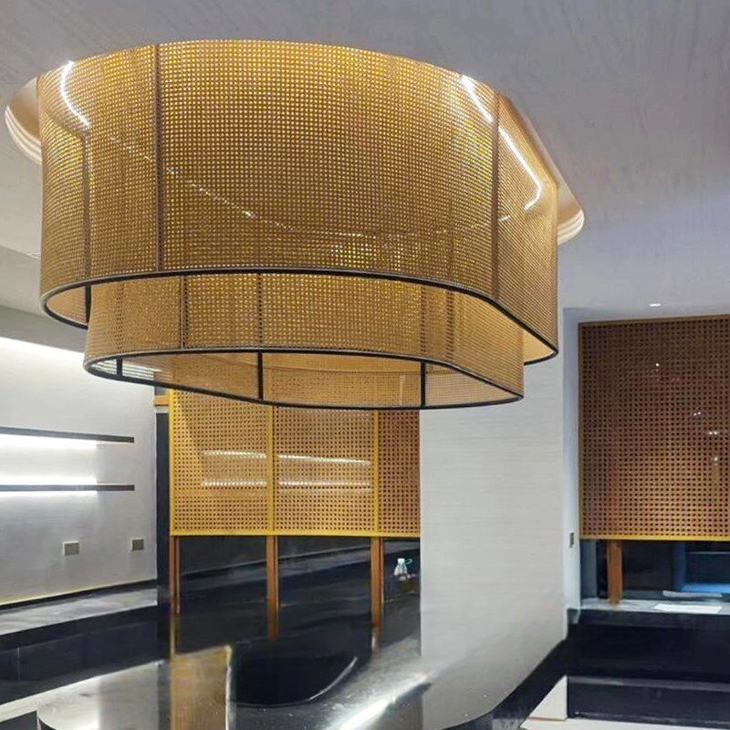 竹席装修镂空竹编民宿饭店农家乐吊顶隔断复古装饰材料手工编席子