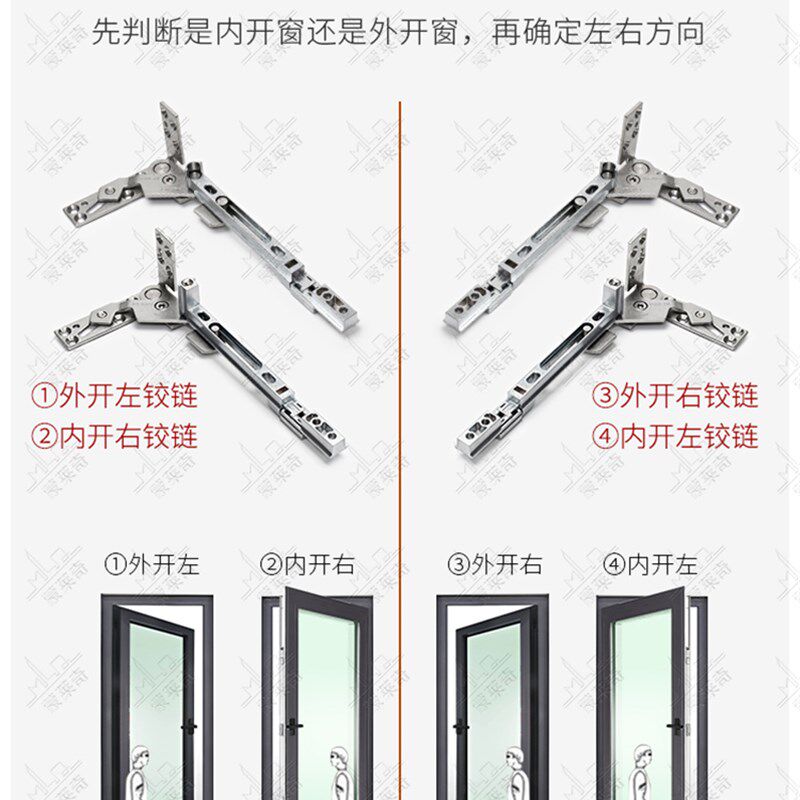塑钢平开窗隐藏铰链塑钢门窗隐形铰链暗合页塑料窗户折页活页配件