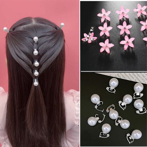 小熙瓜珍珠豆豆扣头饰儿童编发盘发发夹小夹子抓夹生日皇冠发型