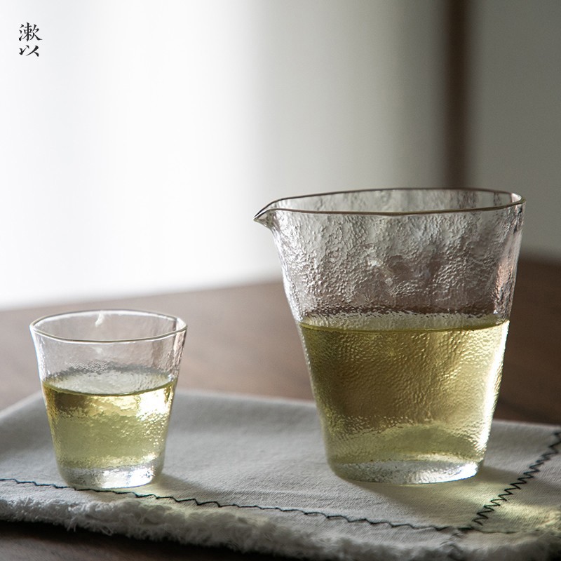 高硼硅耐热玻璃公道杯手工吹制透明分茶杯匀杯茶道公杯日式哨子小