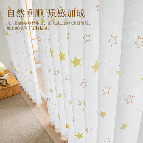 窗帘纱帘透光不透人白纱绣花纱客厅阳台遮阳遮光2026新款窗纱沙帘
