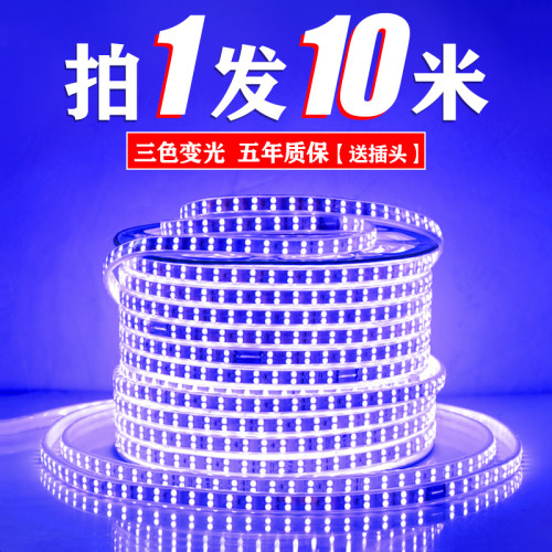 LED蓝光灯带条220V蓝色灯条超高亮天花吊顶KTV招牌灯箱装饰长条灯