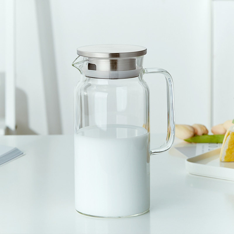 冷水壶玻璃耐热高温家用大容量冰箱凉白开储水瓶夏季果汁茶壶套装