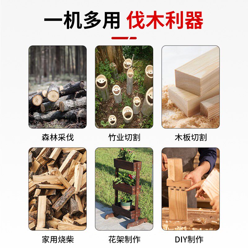 小型改电链锯家用多功能切割机迷你配件手提锯子电动伐木锯柴神器