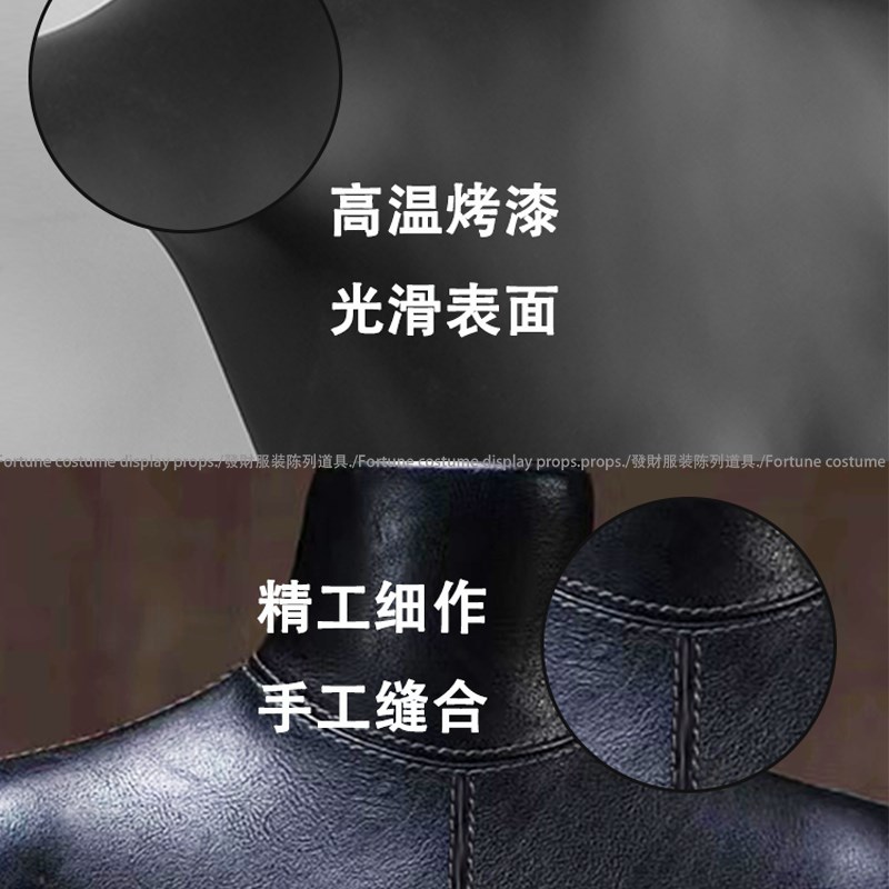 服装店黑色模特展示架扁身女假人橱窗人台无手平胸直角肩陈列道具