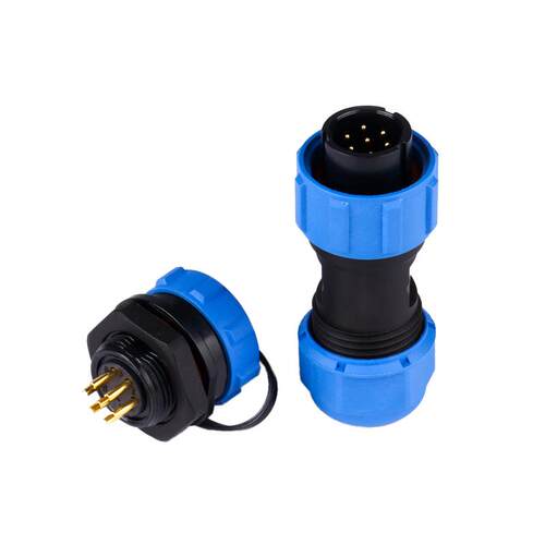 2-3-4-5-6芯焊接款对接后螺母防水航空插头座SP13/17/21/29连接器