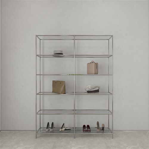 中古玻璃置物架化妆品货架模型产品鞋包陈列展示柜多层不锈钢商用