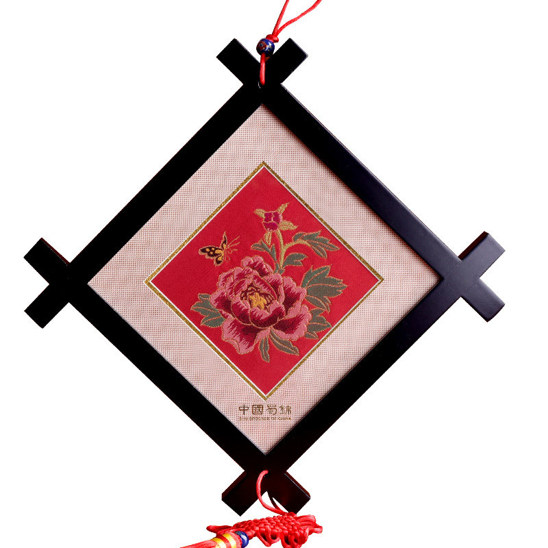 四川蜀锦礼品框画井架居家装饰品中国特色手工艺品出国礼物送老外